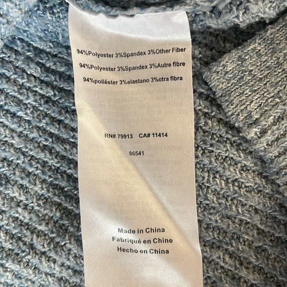 Motherhood Maternity Heater Blue Long Sleeve Ribbed Sweater Top V-Neck Small - Picture 4 of 5